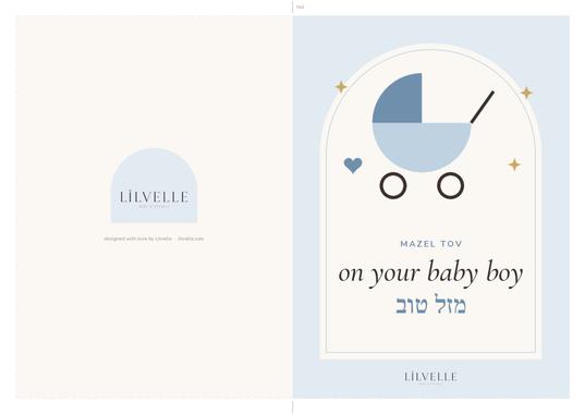 Preview of New baby boy card