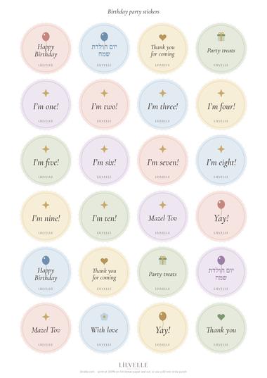 Preview of Birthday party stickers