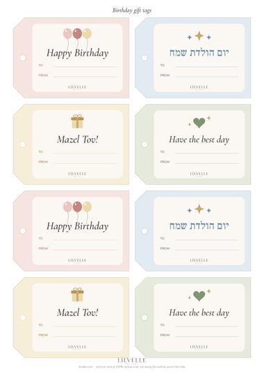 Preview of Birthday gift tags