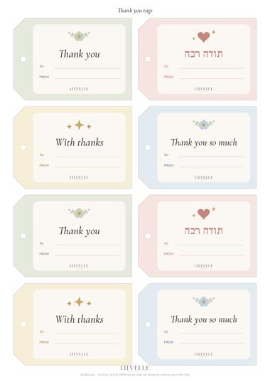 Preview of Thank you tags