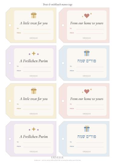 Preview of Treat & mishloach manos tags